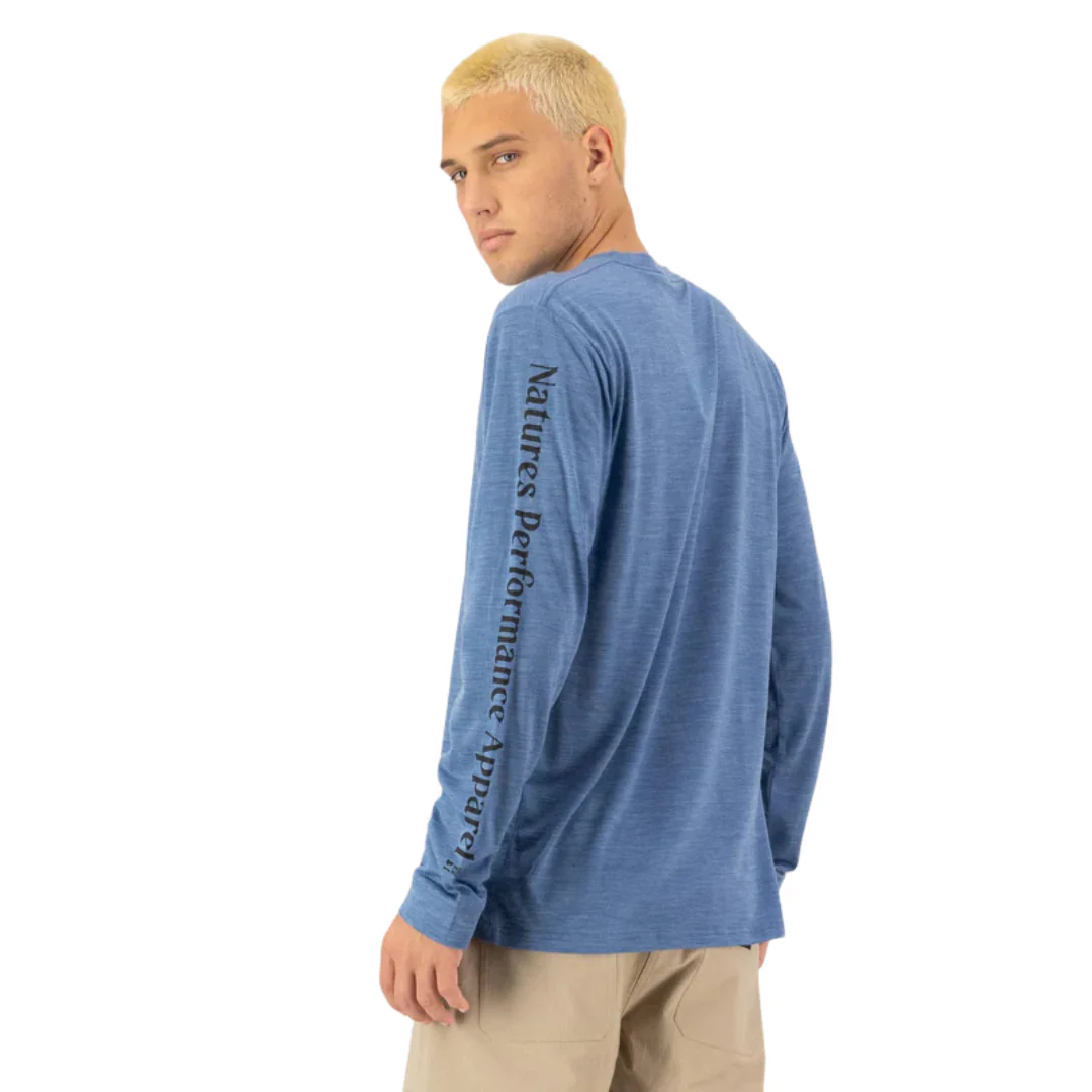 HAUT TENCEL MÉRINO HOMME, ZEPHYR BLEU ACIER