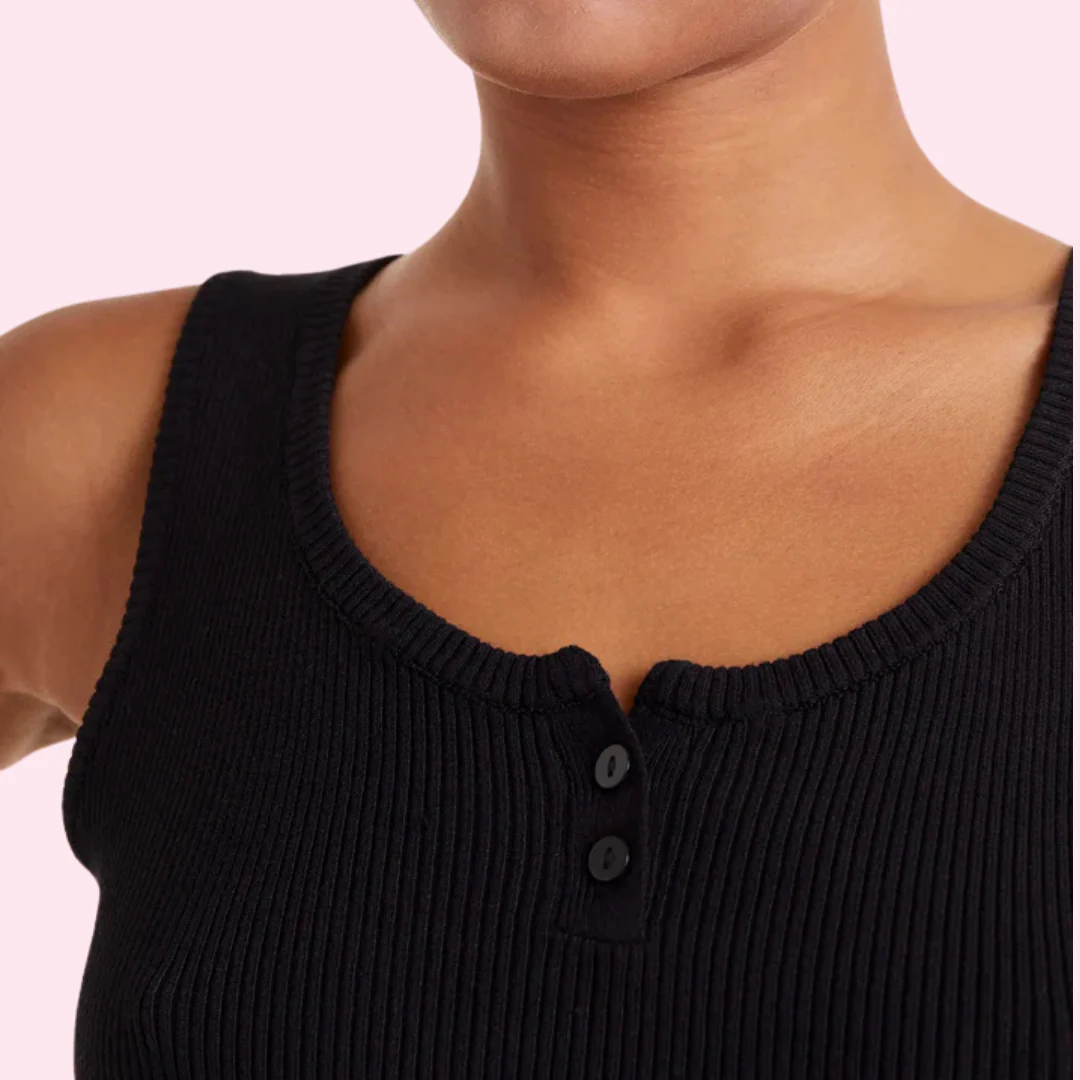 CAMISOLE POUR FEMME, TRICOT NOIR – Image 3