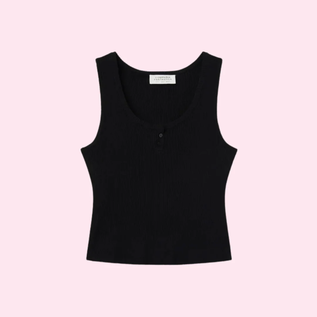 CAMISOLE POUR FEMME, TRICOT NOIR – Image 4
