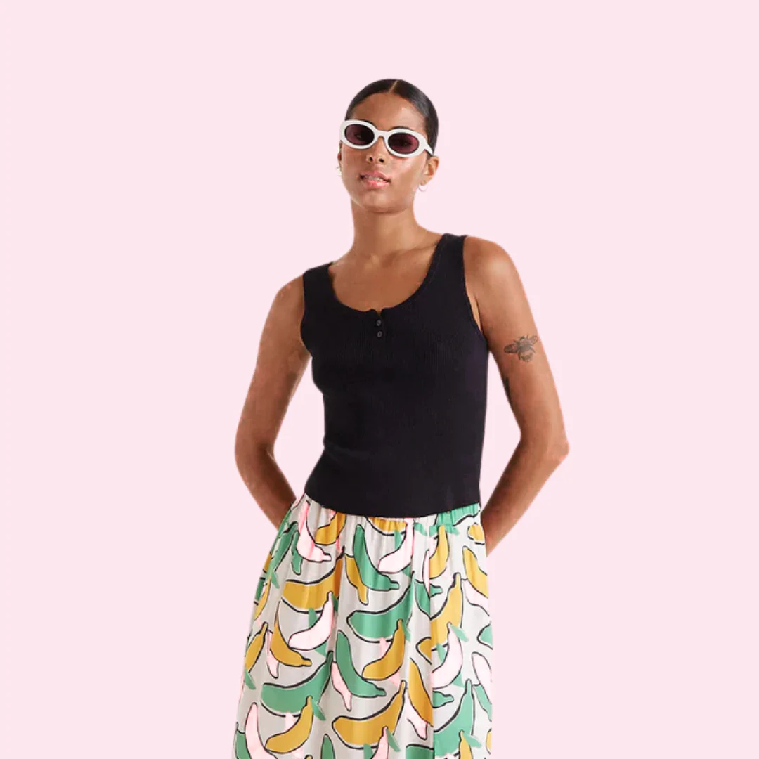 CAMISOLE POUR FEMME, TRICOT NOIR