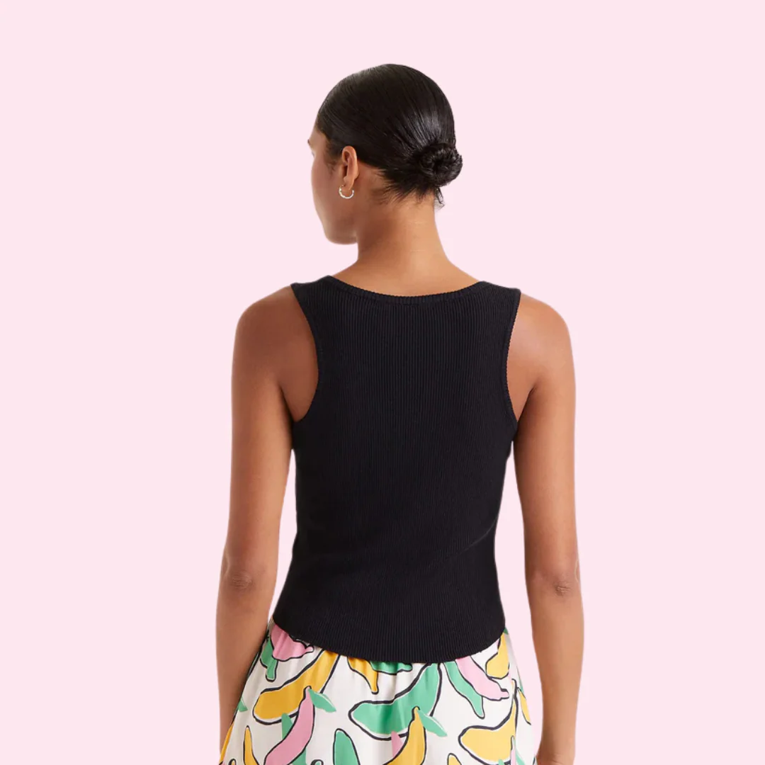 CAMISOLE POUR FEMME, TRICOT NOIR – Image 2