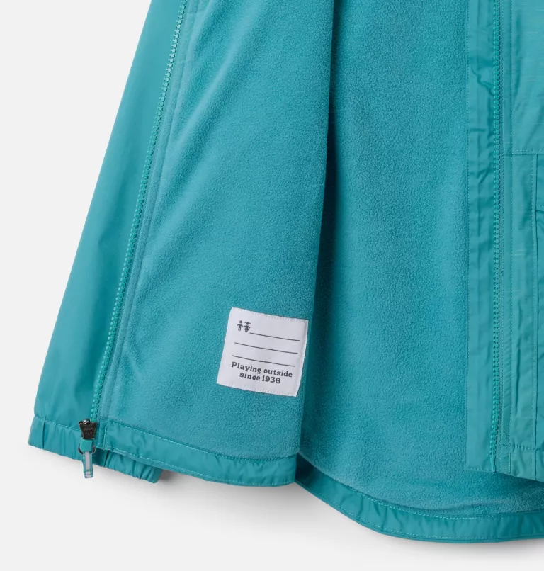 MANTEAU MI-SAISON FILLE, RAINY TRAILS II TEAL – Image 3