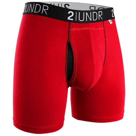 BOXER POUR HOMME, SWING SHIFT 6" ROUGE