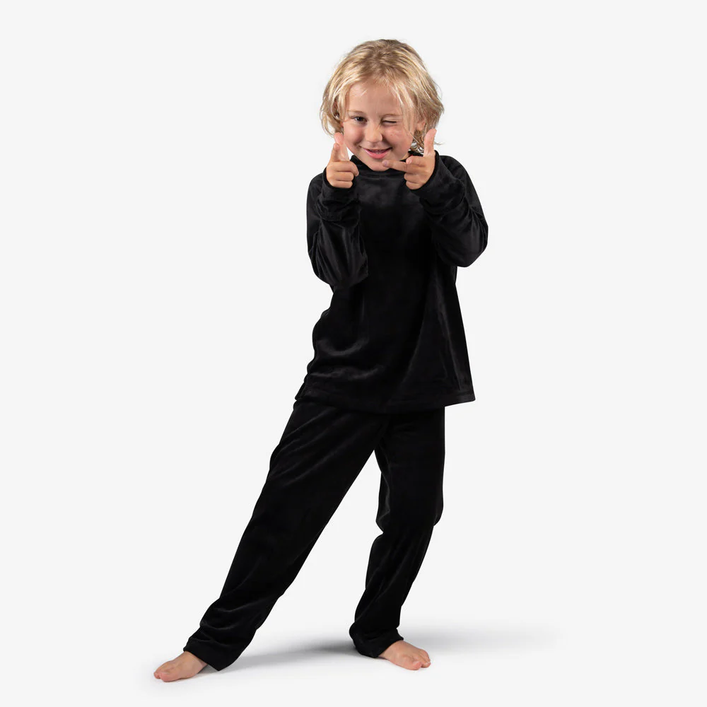 ENSEMBLE THERMIQUE JUNIOR MILK FLEECE NOIR – Image 2