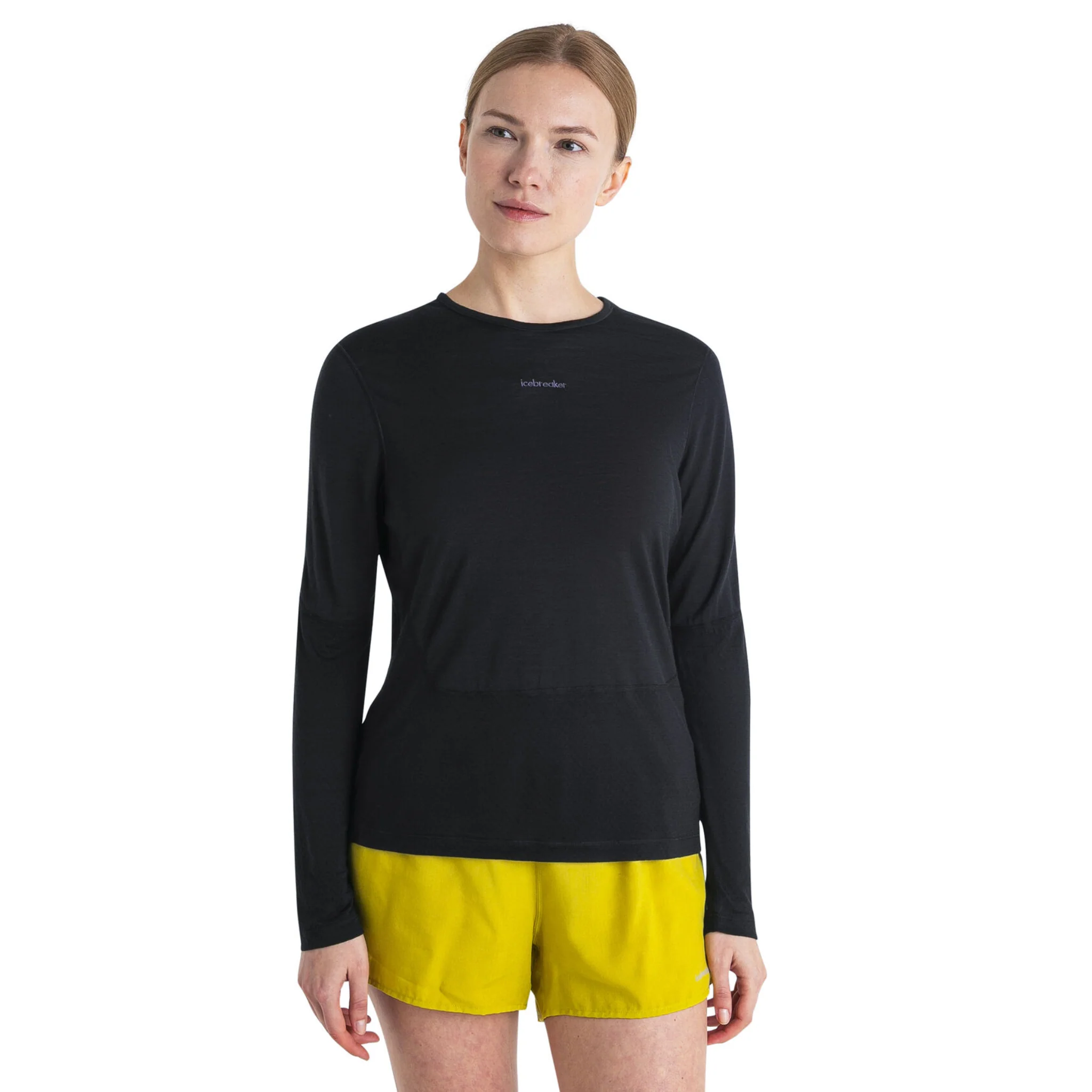 HAUT À MANCHES LONGUES EN MÉRINOS POUR FEMME, ENERGY WIND NOIR