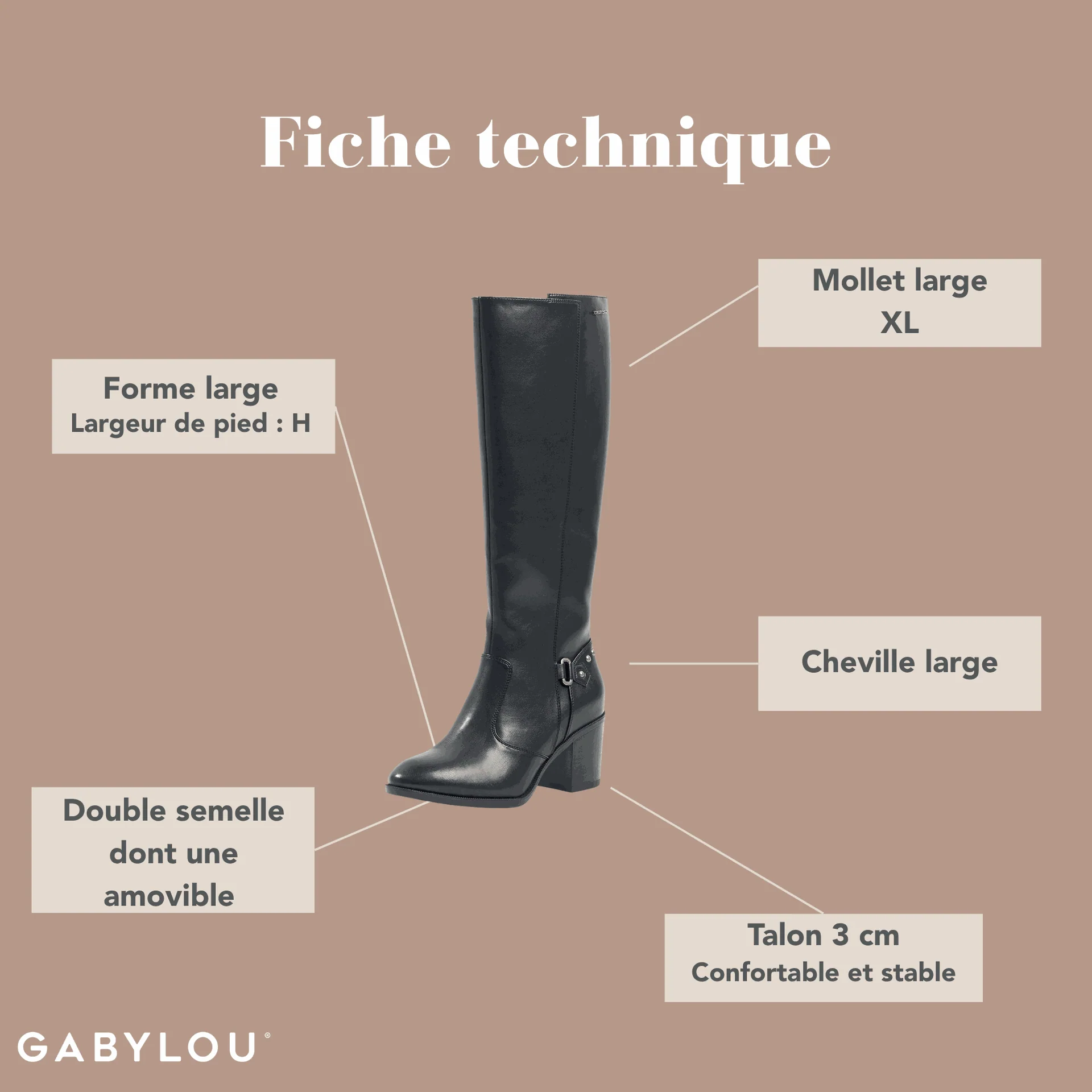 Bottes S pour mollets larges - Modele Elea – Image 3
