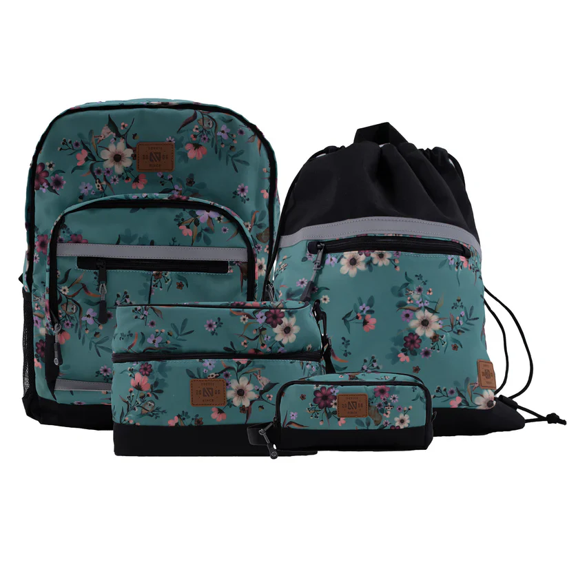 SAC À DOS TURQUOISE À IMPRIMÉ FLEURS – Image 3