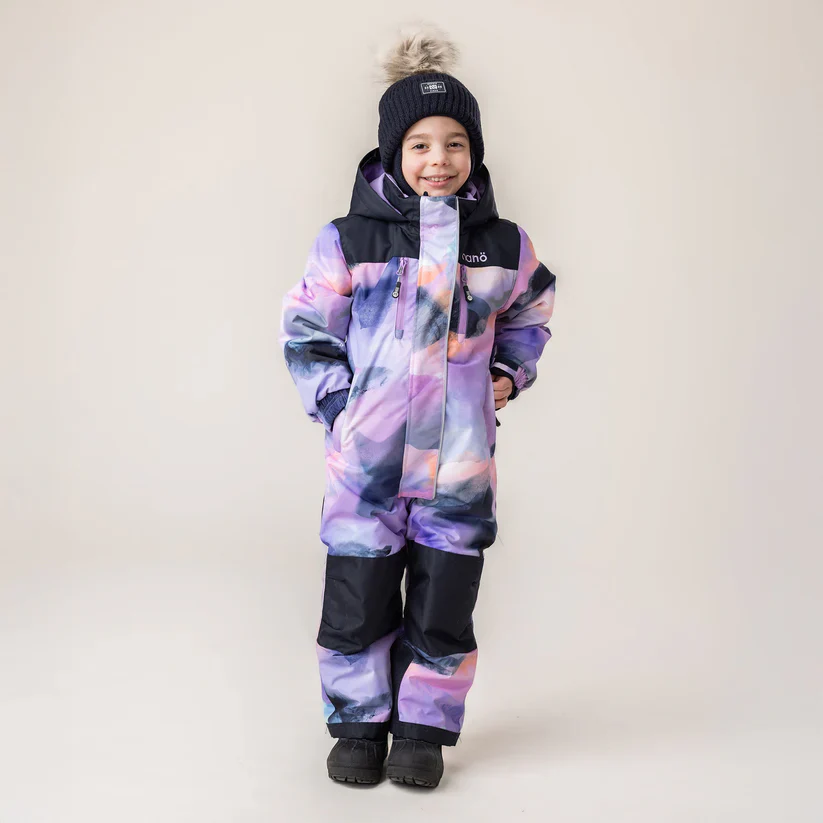 HABIT D'HIVER 1 PIECE POUR FILLE, CALIE IMPRIMÉ LILAS (4 À 8 ANS)