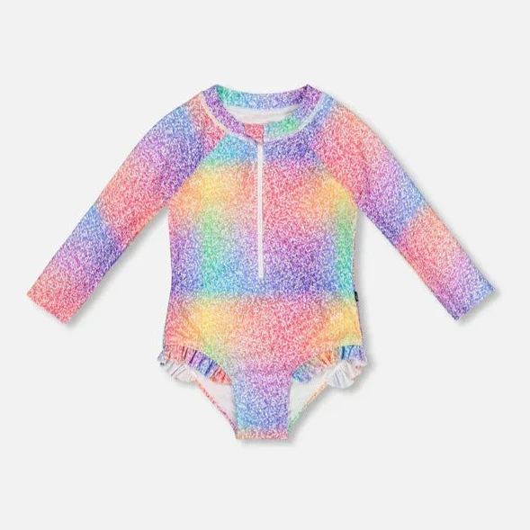 MAILLOT DE BAIN UNE PIÈCE FILLE, ARC-EN-CIEL (2 À 6 ANS) – Image 2