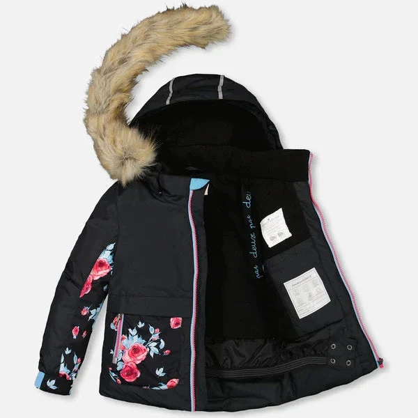 HABIT D'HIVER 2 PIÈCES IMPRIMÉ DE ROSES (2 À 6 ANS) – Image 2