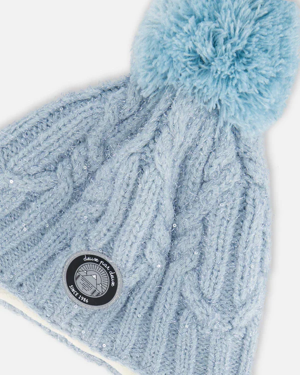 TUQUE À OREILLES POUR ENFANT, BLEU CLAIR – Image 4