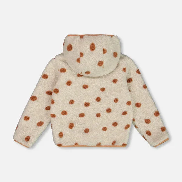 MANTEAU MI-SAISON RÉVERSIBLE ENFANT, POIS BRUN ROSÉE (2 ET 4 ANS) – Image 4