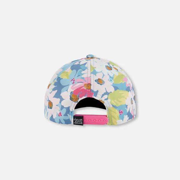 CASQUETTE POUR ENFANT, FLEURS BLANCHES, ROSES ET VERTES – Image 2