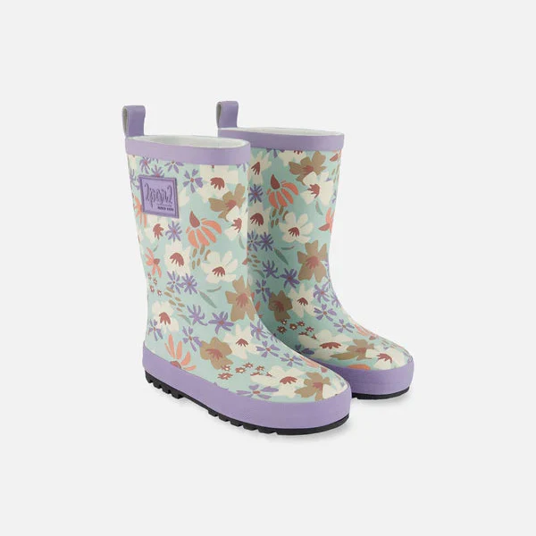 BOTTE DE PLUIE FILLE, PETITES FLEURS BLANCHES