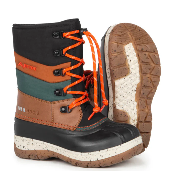 BOTTES HIVER JUNIOR, GUMMY TAN ET NOIR (13 À 6)