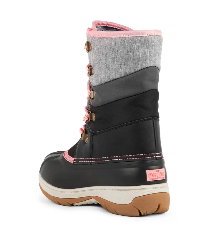 BOTTES HIVER JUNIOR, GUMMY NOIR ET ROSE (13 À 3) – Image 2