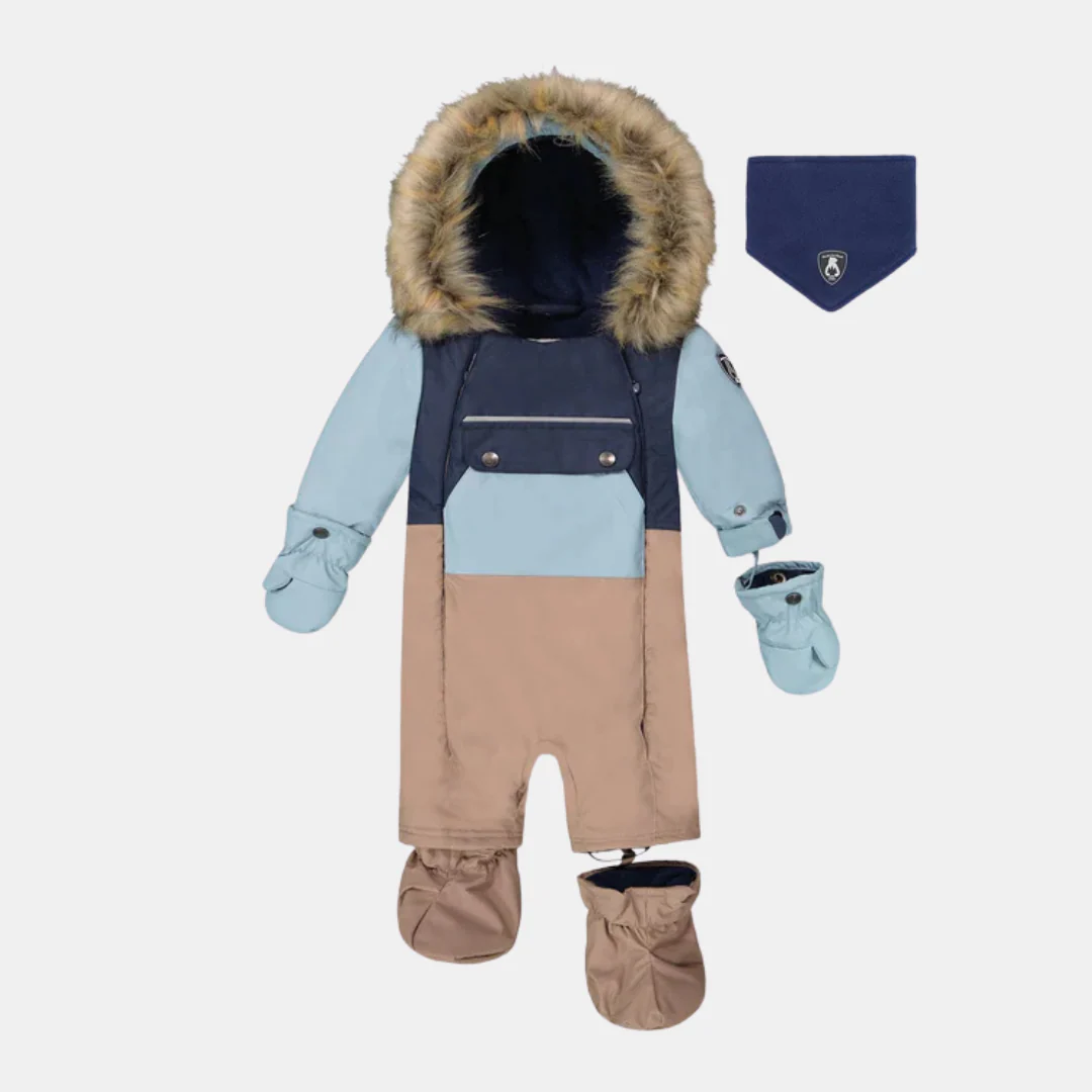 HABIT D'HIVER 1 PIÈCE BÉBÉ, BLOC DE COULEURS (18 À 30 MOIS) – Image 4