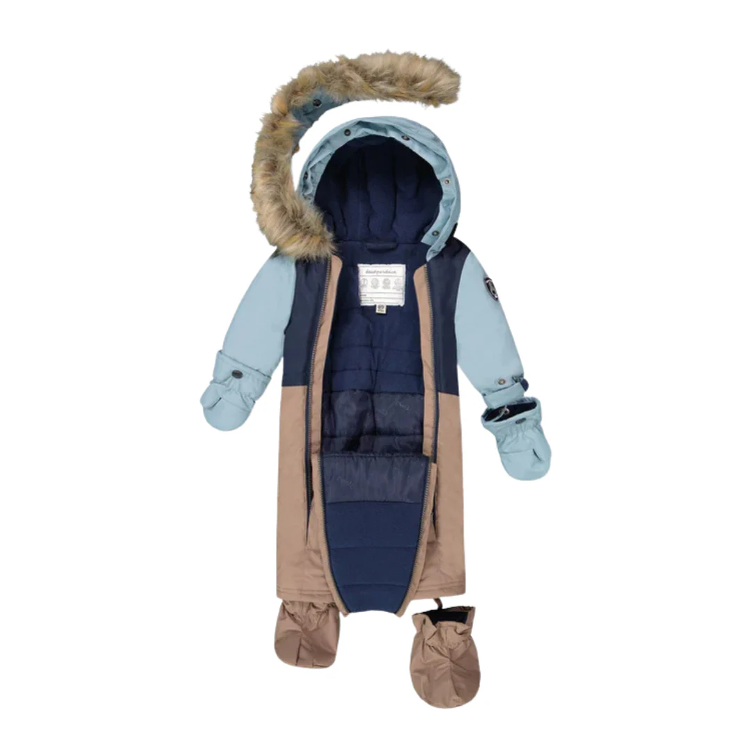 HABIT D'HIVER 1 PIÈCE BÉBÉ, BLOC DE COULEURS (18 À 30 MOIS) – Image 2