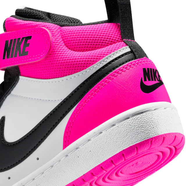 CHAUSSURE JUNIOR, COURT BOROUGH MID BLANC, ROSE ET NOIR (4 À 7) – Image 7