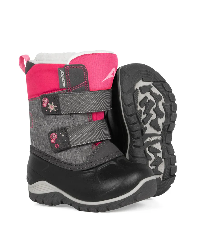 BOTTES HIVER POUR TOUT-PETIT, KIDDY GRIS & ROSE (4 À 10)