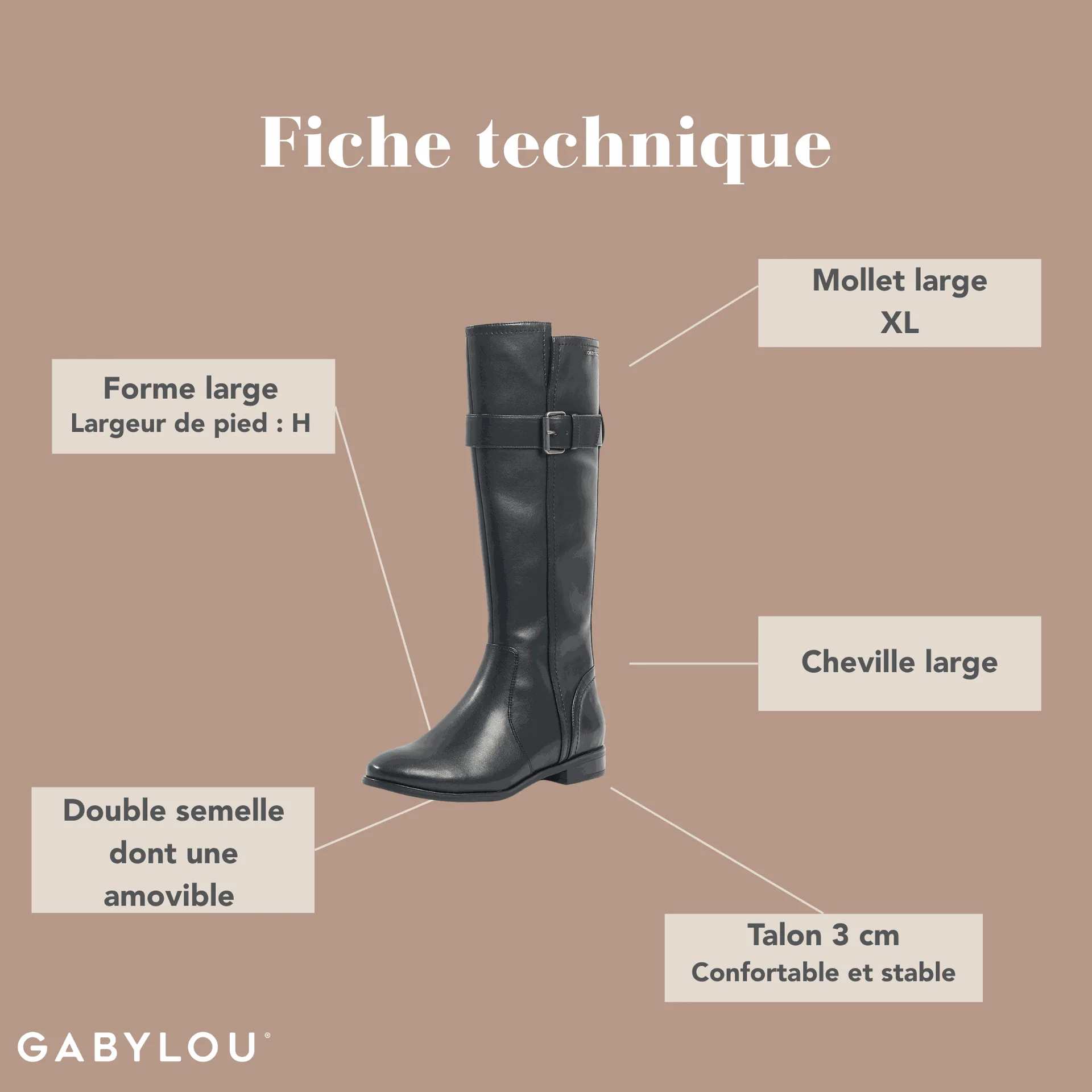 Bottes XS pour mollets larges - Modele Kelley – Image 3