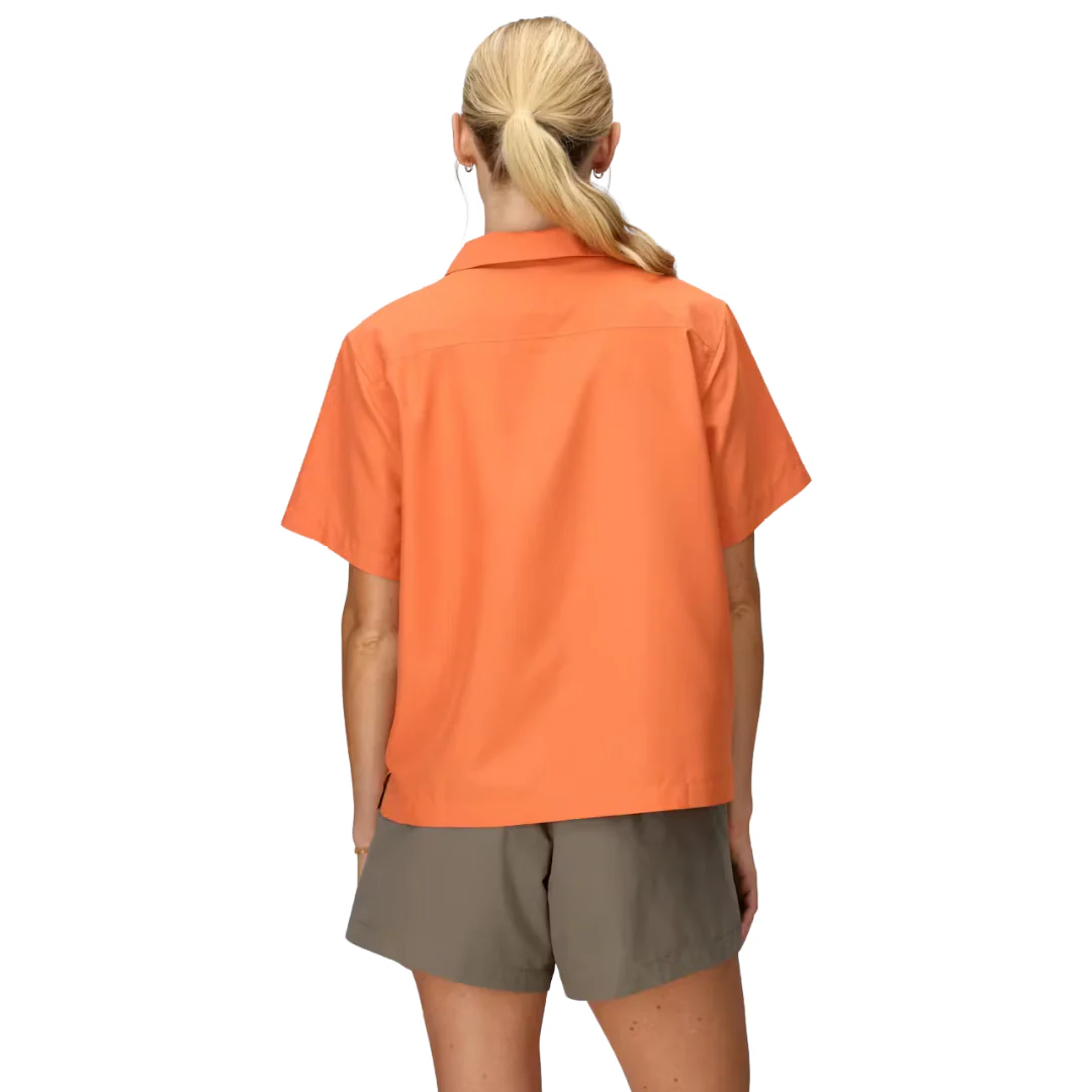 CHEMISE MANCHES COURTES FEMME, AIREXCHANGE ABRICOT – Image 2