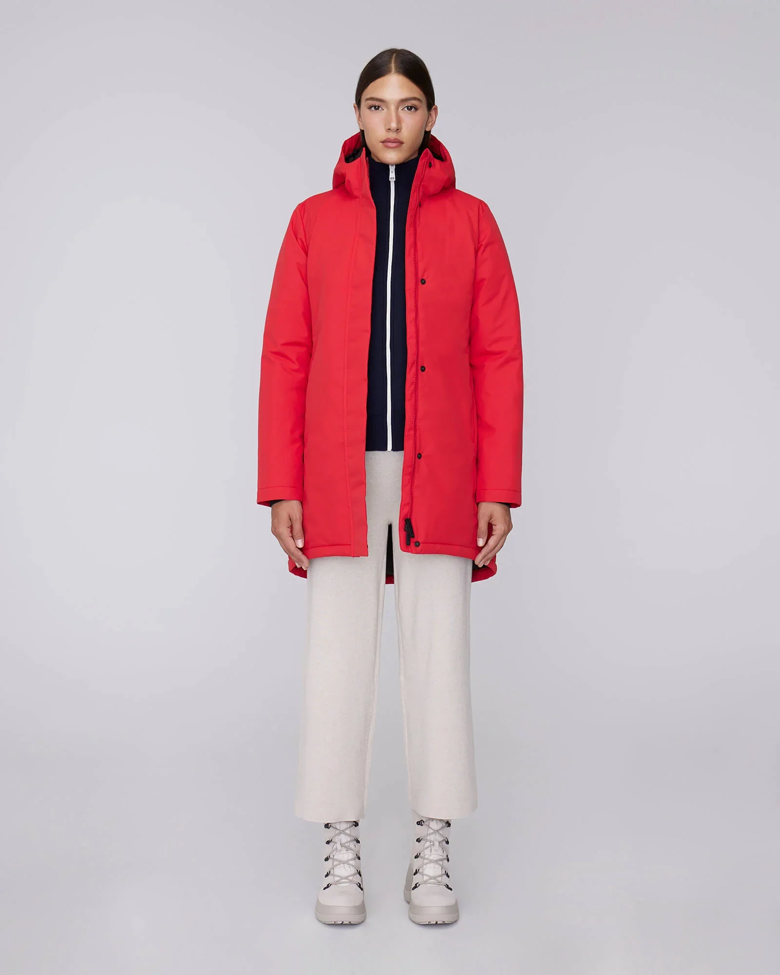 MANTEAU D'HIVER POUR FEMME, MAEVA ROUGE – Image 4