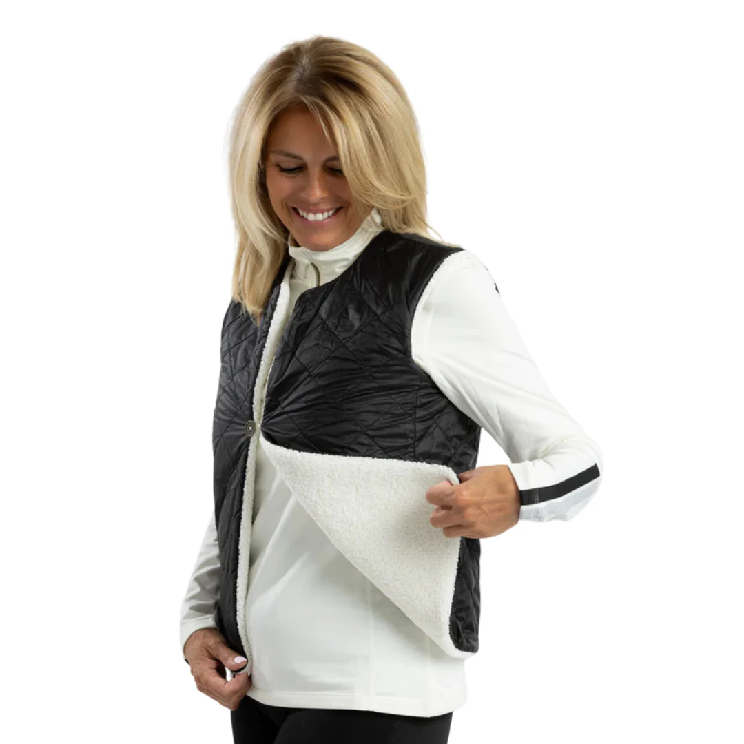 VESTE RÉVERSIBLE FEMME, MARINA NOIR & CRÈME
