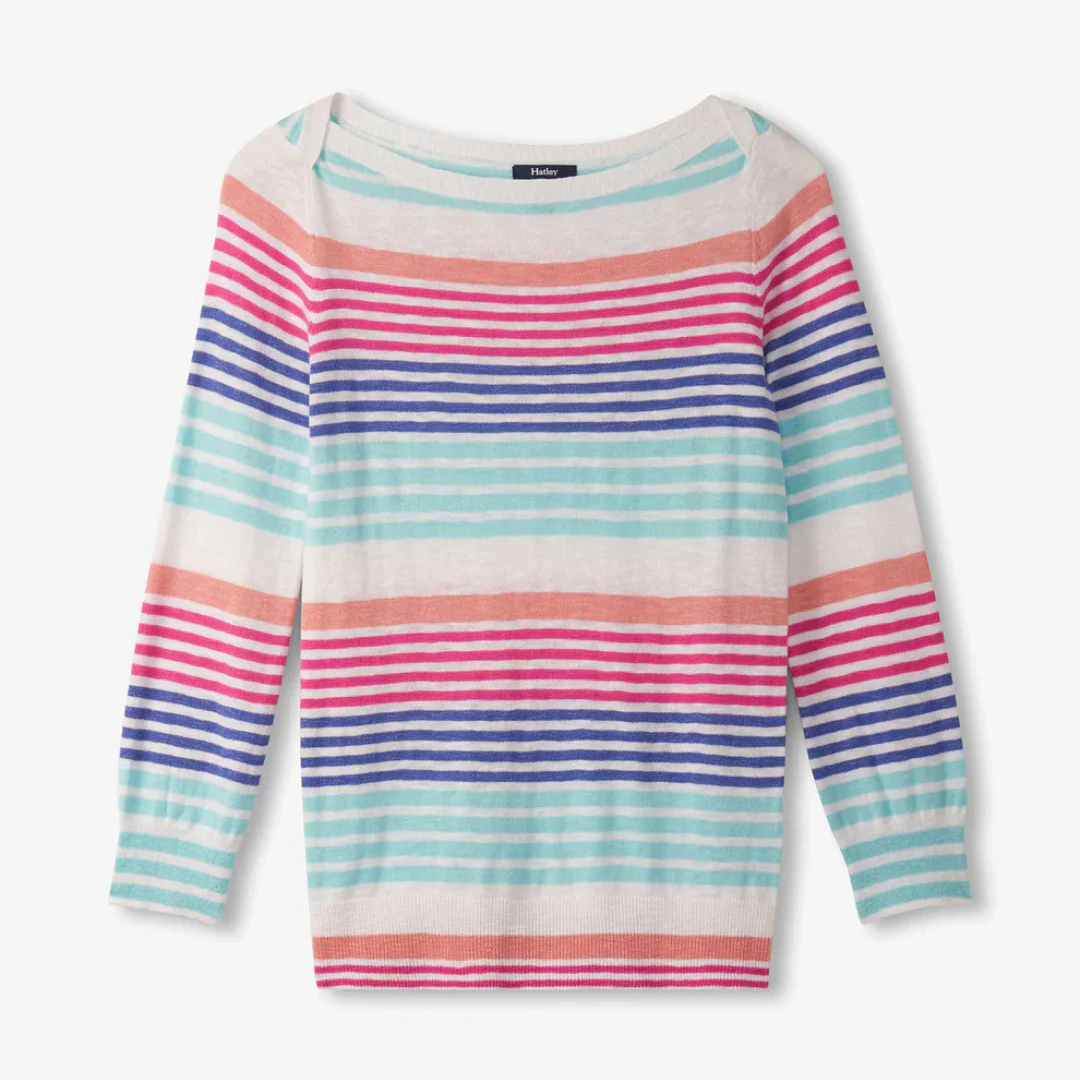 CHANDAIL BRETON POUR FEMME, TRICOT RAYURES CERISE – Image 4