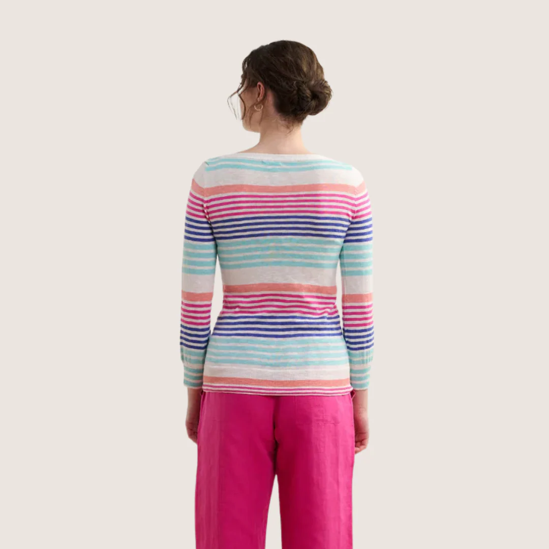 CHANDAIL BRETON POUR FEMME, TRICOT RAYURES CERISE – Image 2