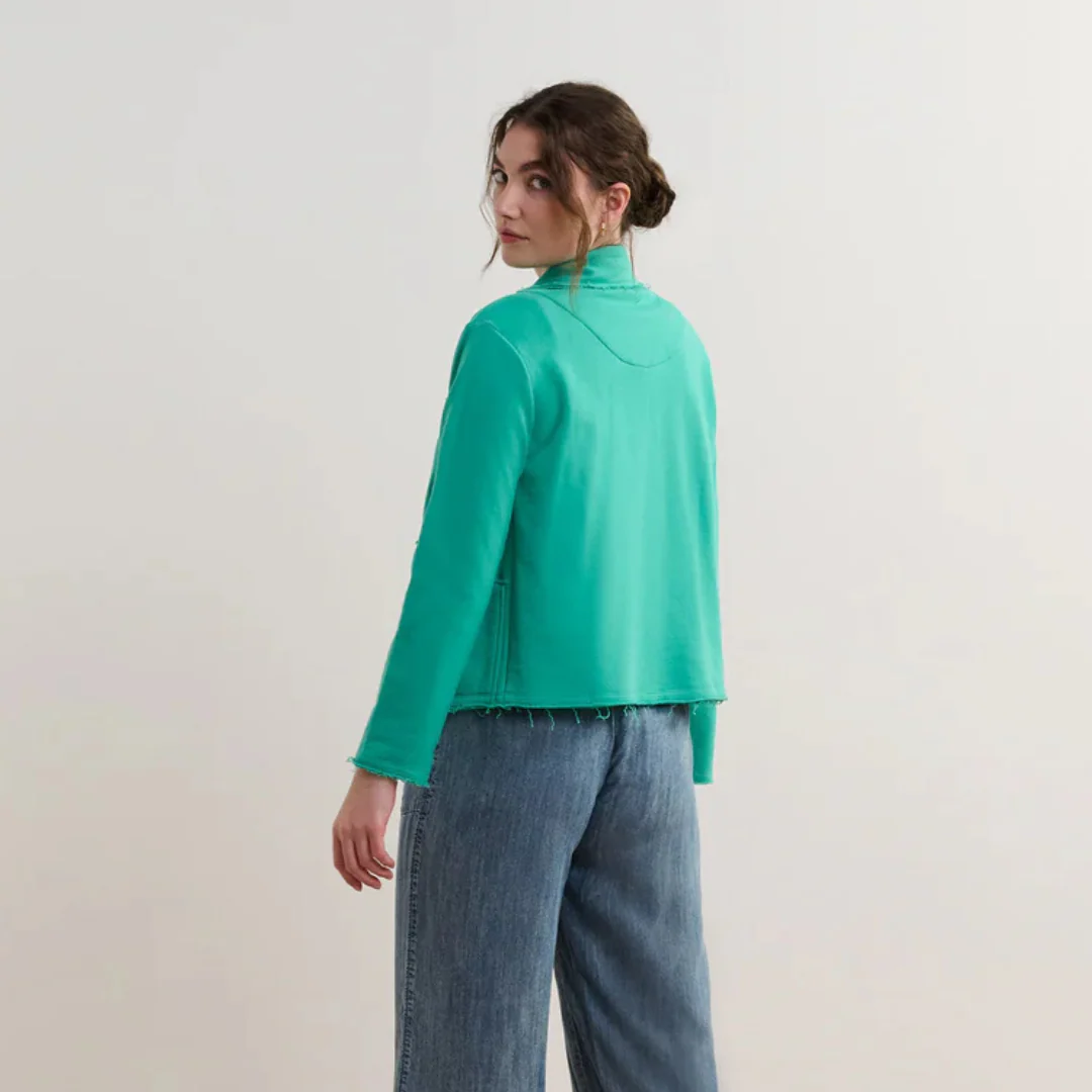 VESTON POUR FEMME, BLAZER PREPPY VERT D'EAU – Image 3