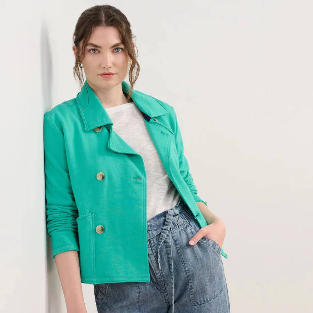 VESTON POUR FEMME, BLAZER PREPPY VERT D'EAU