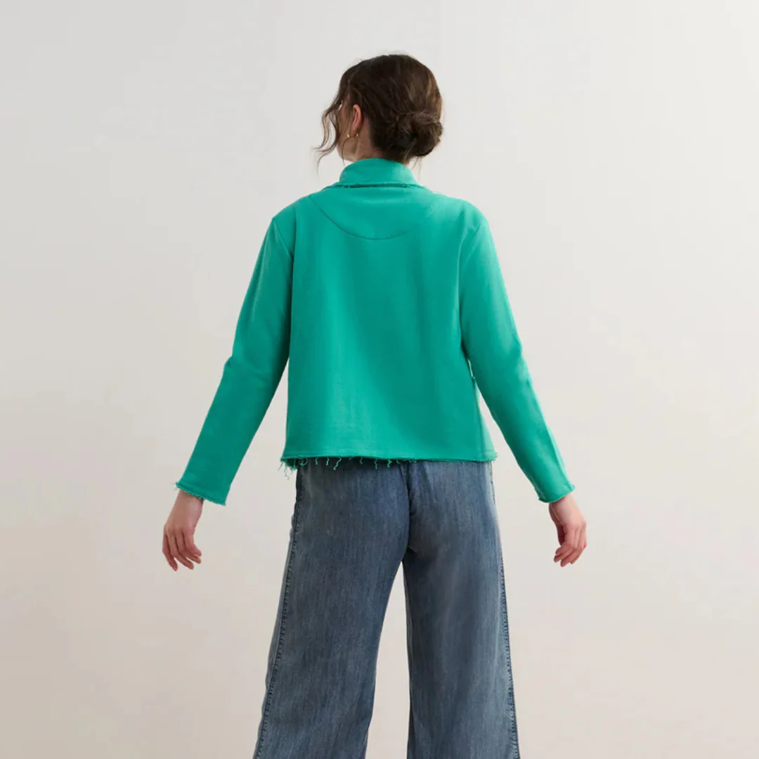 VESTON POUR FEMME, BLAZER PREPPY VERT D'EAU – Image 2