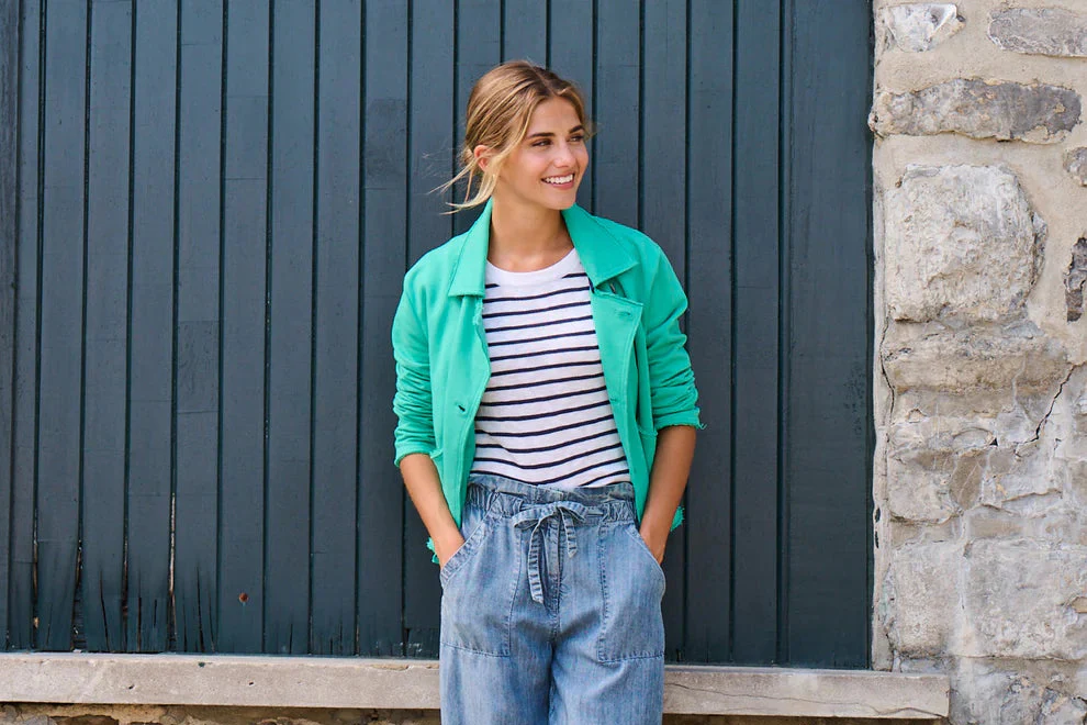 VESTON POUR FEMME, BLAZER PREPPY VERT D'EAU – Image 6