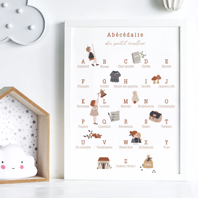 Affiche abécédaire "Petit écolier" avec dos cartonné A3 – Image 2