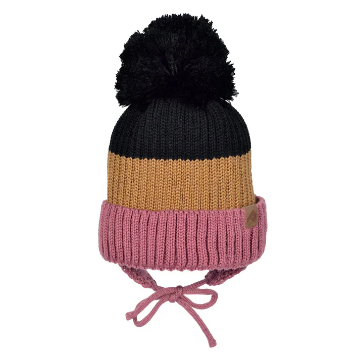 TUQUE À OREILLES POUR ENFANT, NOIR, TOFFEE & PUNCH