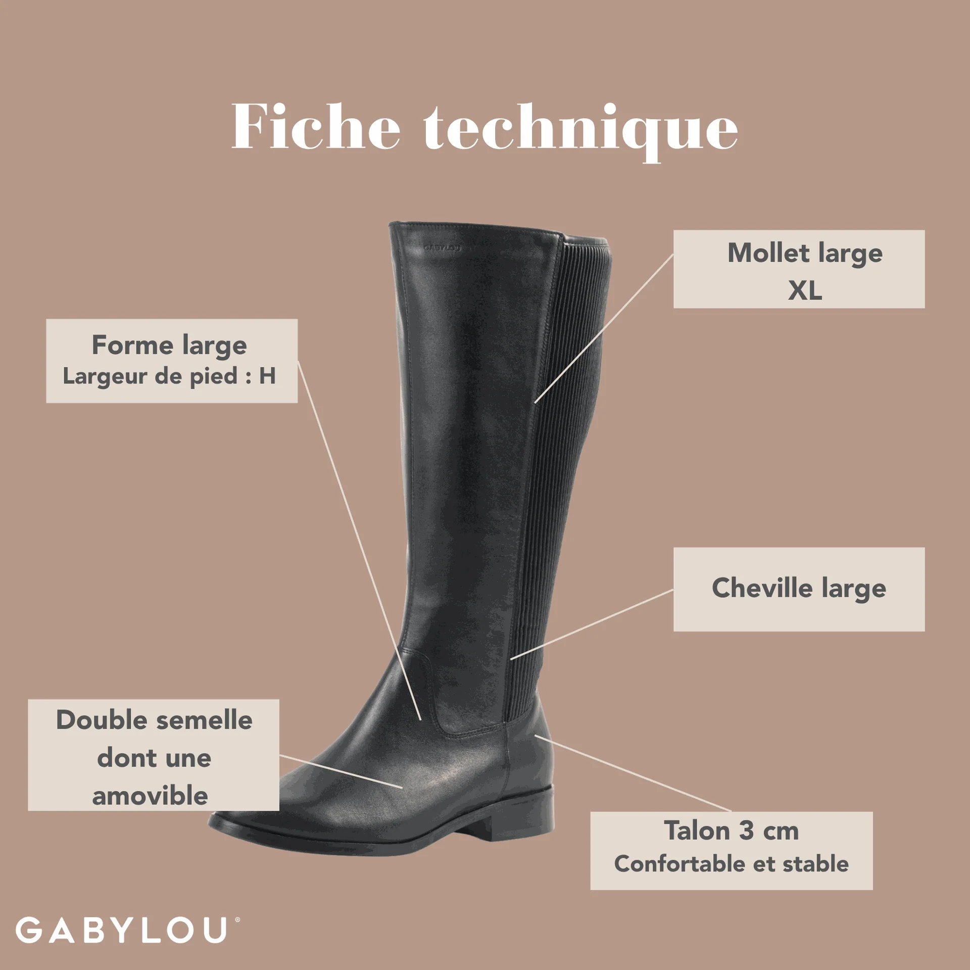 Bottes XL pour mollets larges - Modele Tokyo – Image 3