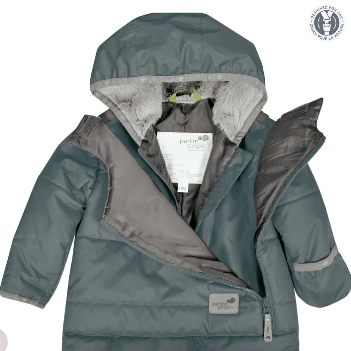 HABIT D'HIVER 1 PIÈCE POUR BÉBÉ, GRIS ACIER (12 À 24 MOIS) – Image 3