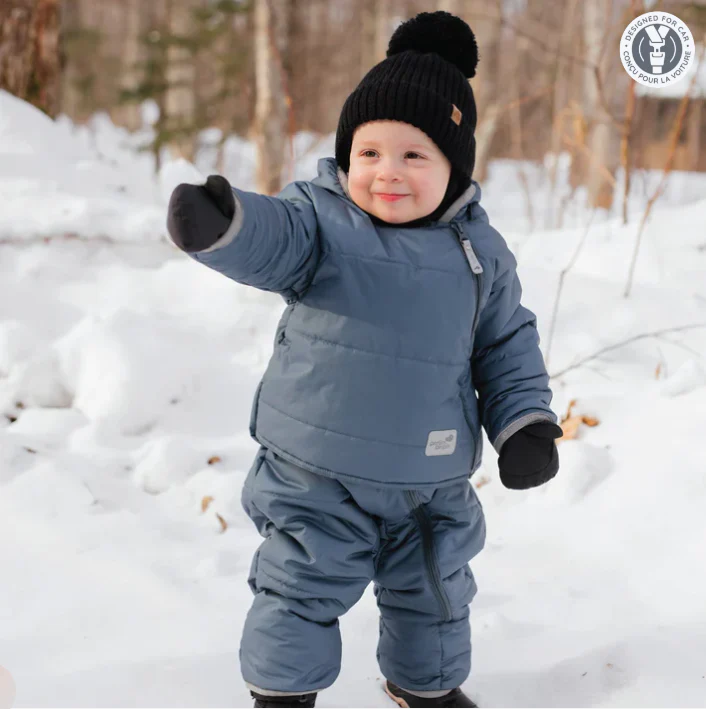 HABIT D'HIVER 1 PIÈCE POUR BÉBÉ, GRIS ACIER (12 À 24 MOIS) – Image 2