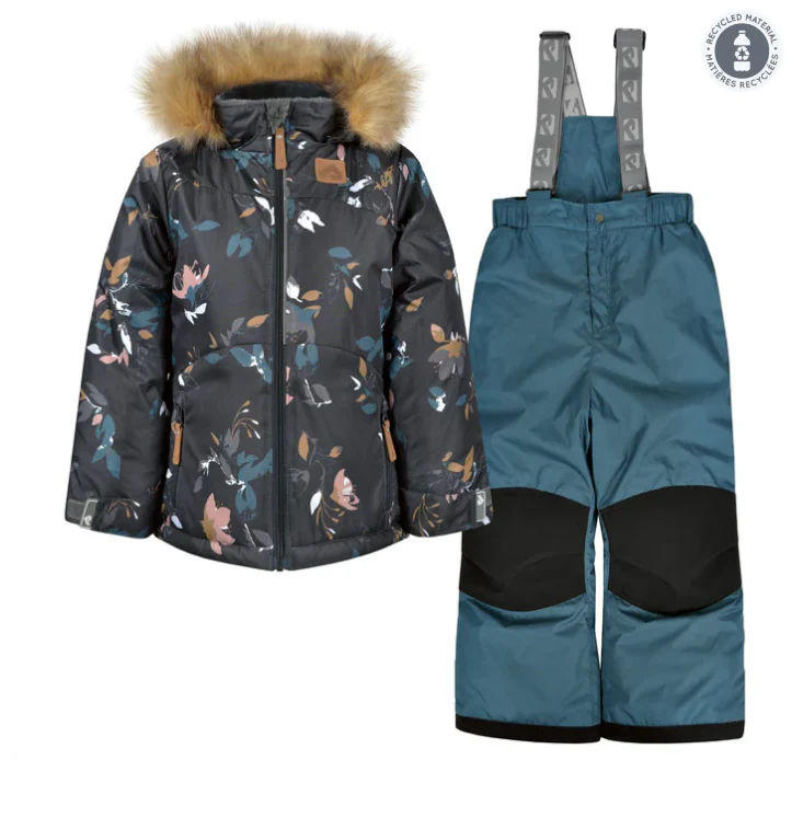 HABIT D'HIVER 2 PIÈCES POUR FILLE, IMPRIMÉ NATURE (7 À 12 ANS)