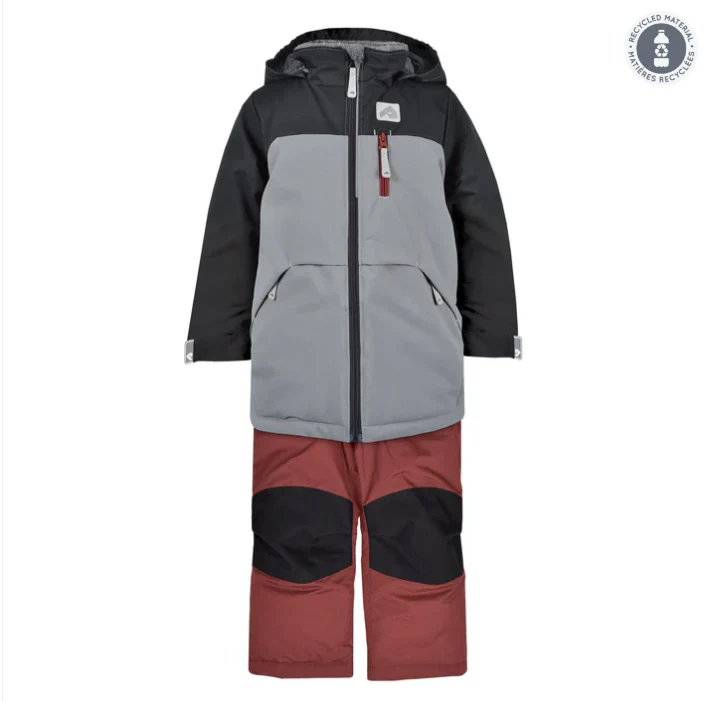 HABIT D'HIVER 2 PIÈCES POUR GARÇON, NOIR, GRIS & GRENAT (2 À 6 ANS) – Image 3