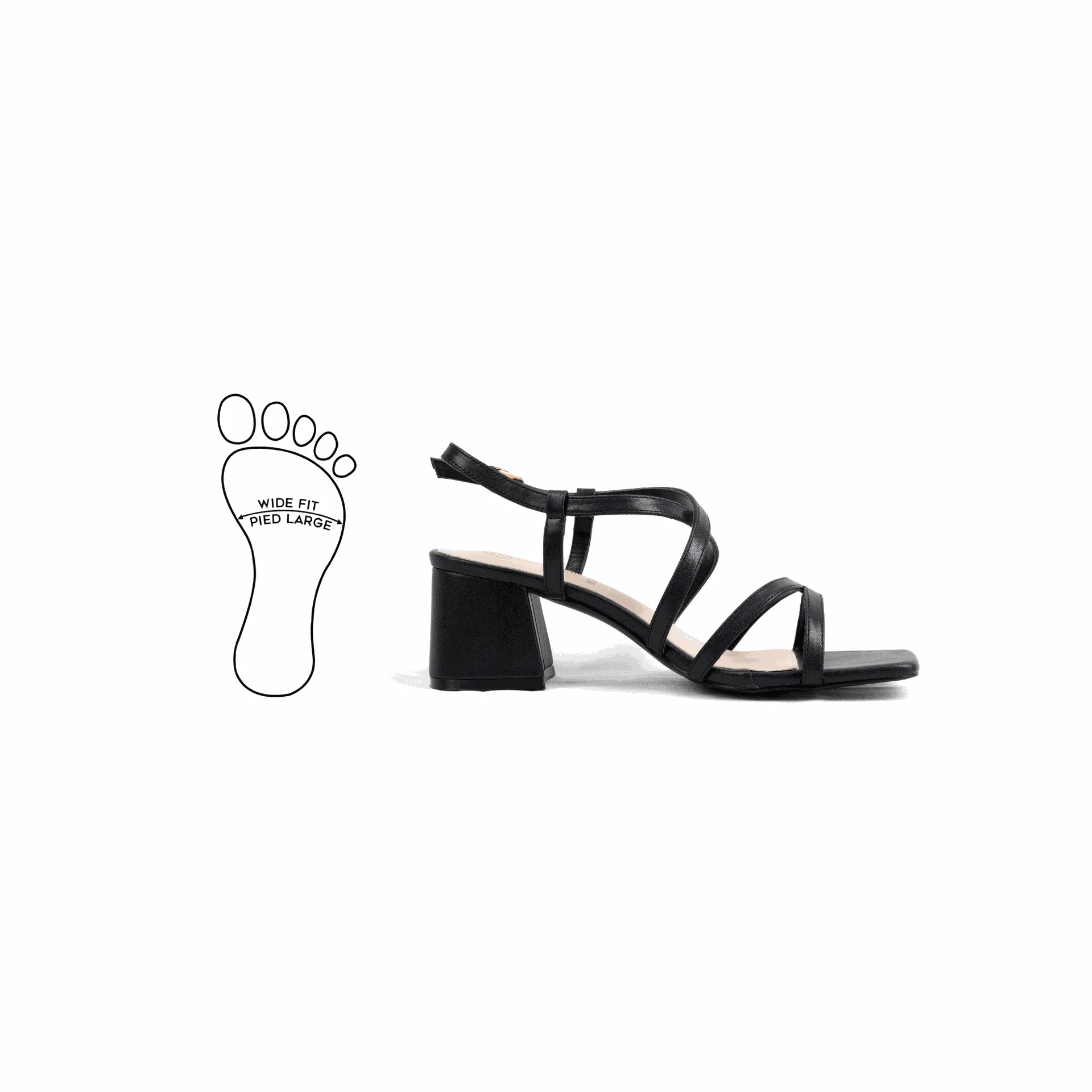 Sandales à talons pieds larges ajustables H - Modele Zoe – Image 4