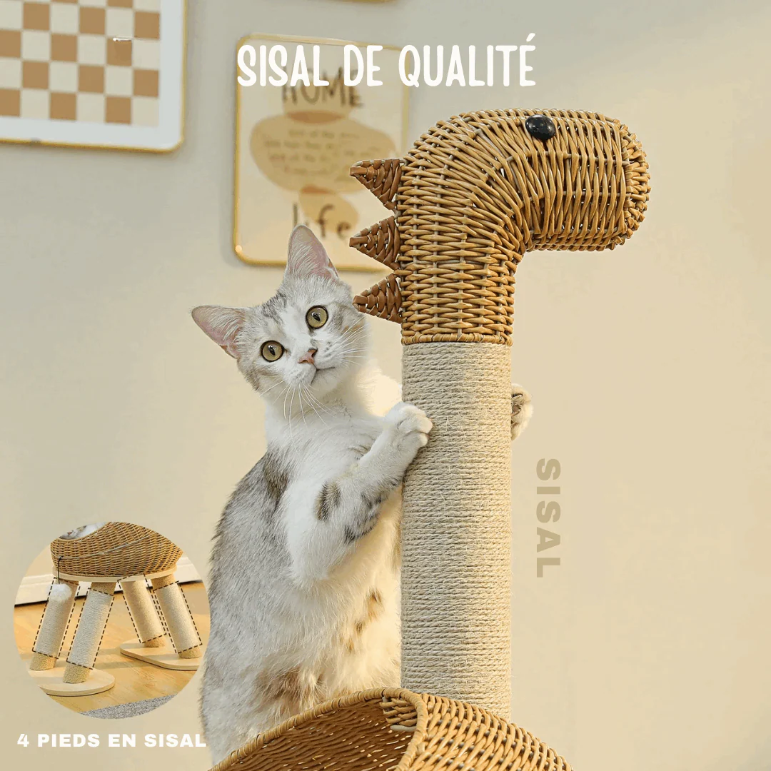 Arbre À Chat Dinosaure En Sisal Et Rotin – Image 2