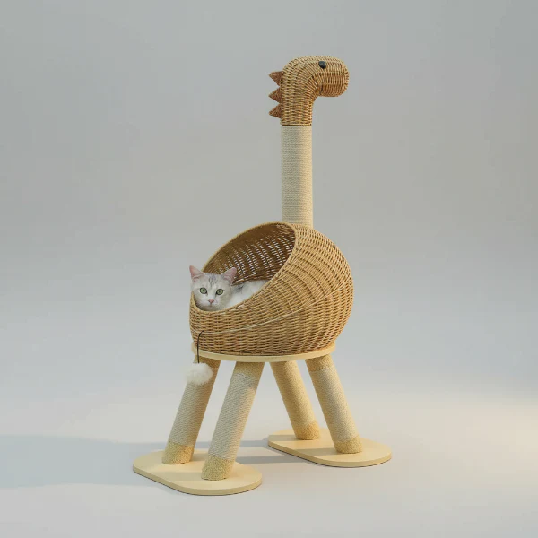 Arbre À Chat Dinosaure En Sisal Et Rotin