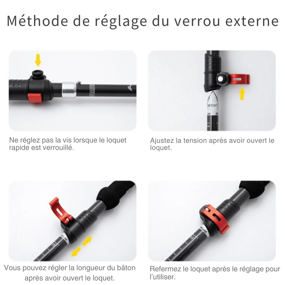 Bâtons de randonnée réglables en aluminium ultra-légers – Image 7