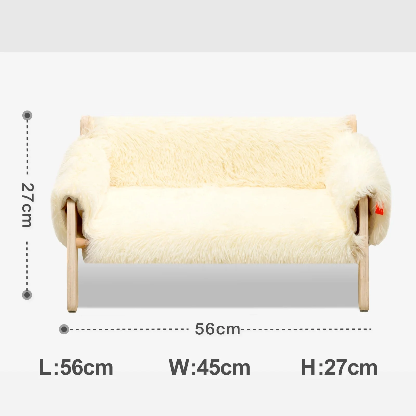 Canapé En Bois Et Fausse Fourrure Pour Chat Et Petit Chien – Image 5