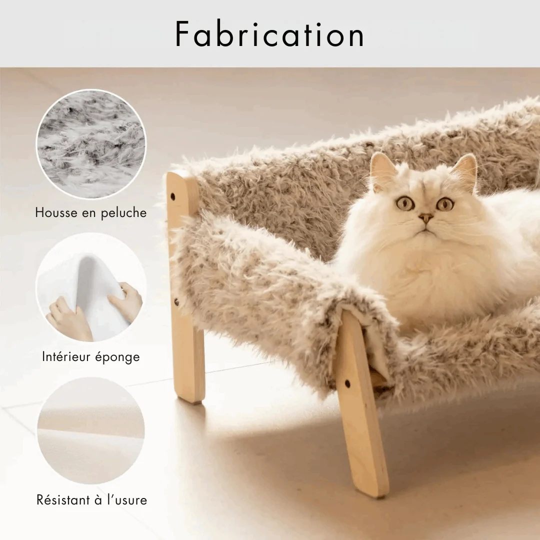 Canapé En Bois Et Fausse Fourrure Pour Chat Et Petit Chien – Image 6