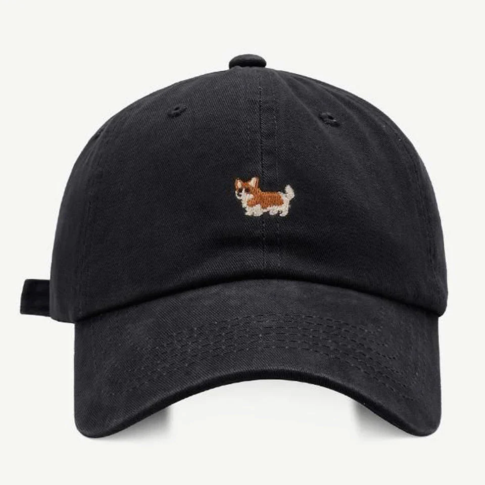 Casquette En Coton Corgi Design Brodée – Image 3