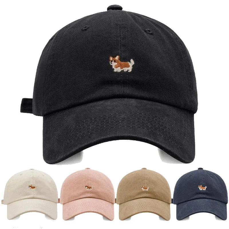 Casquette En Coton Corgi Design Brodée – Image 5