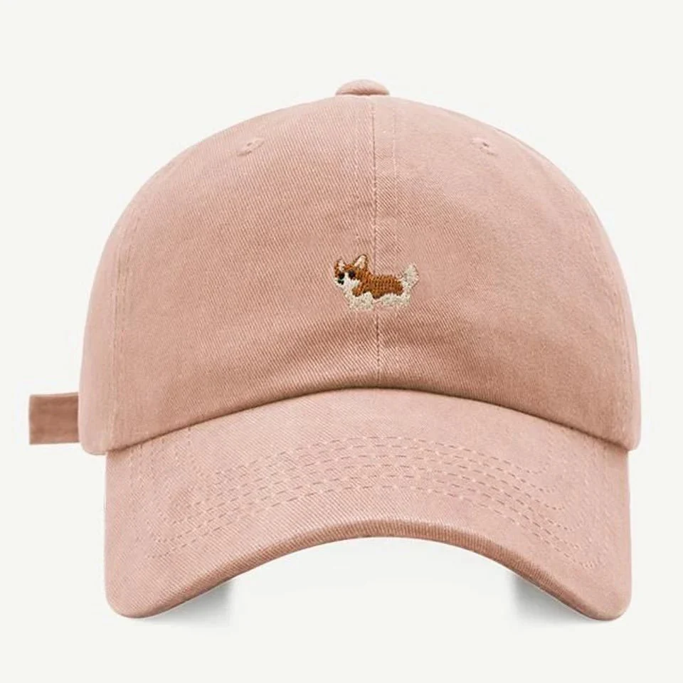 Casquette En Coton Corgi Design Brodée – Image 4